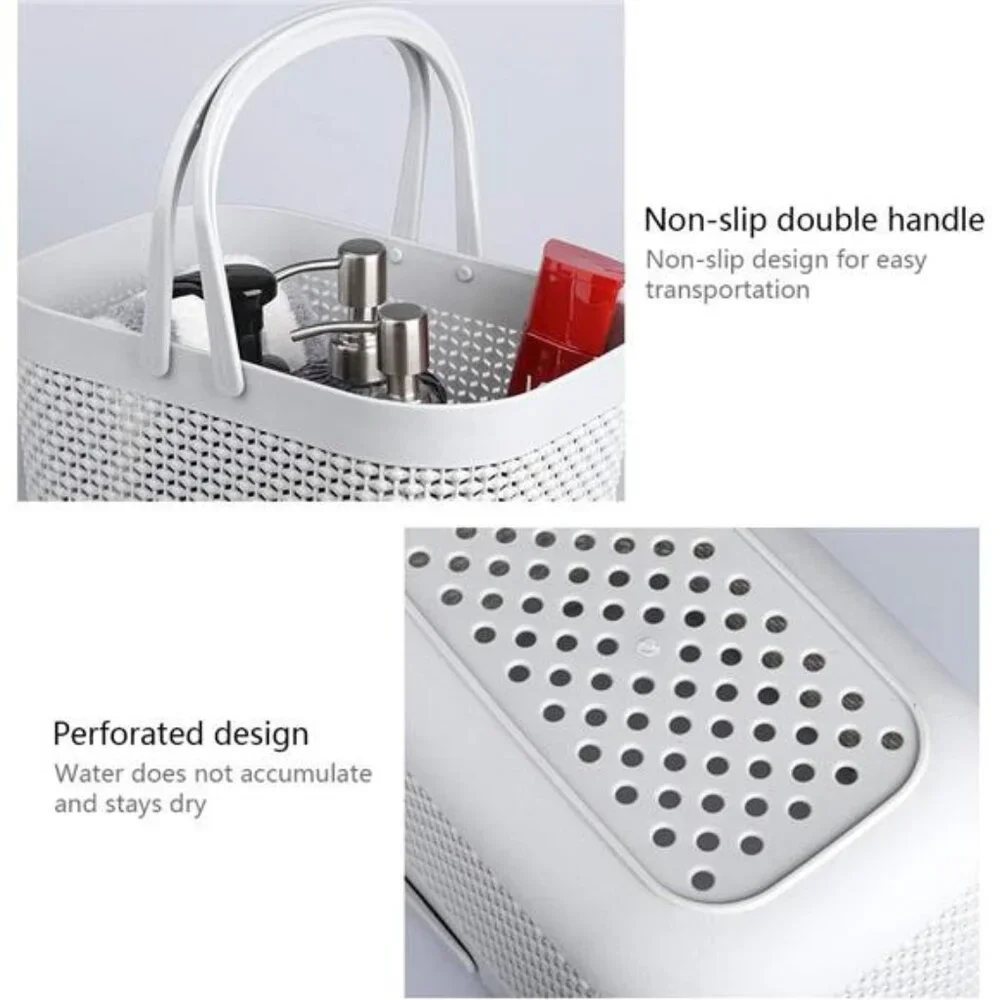 Plastic Organizer Storage Baskets with Handles, Shower Caddy Bins Organizer